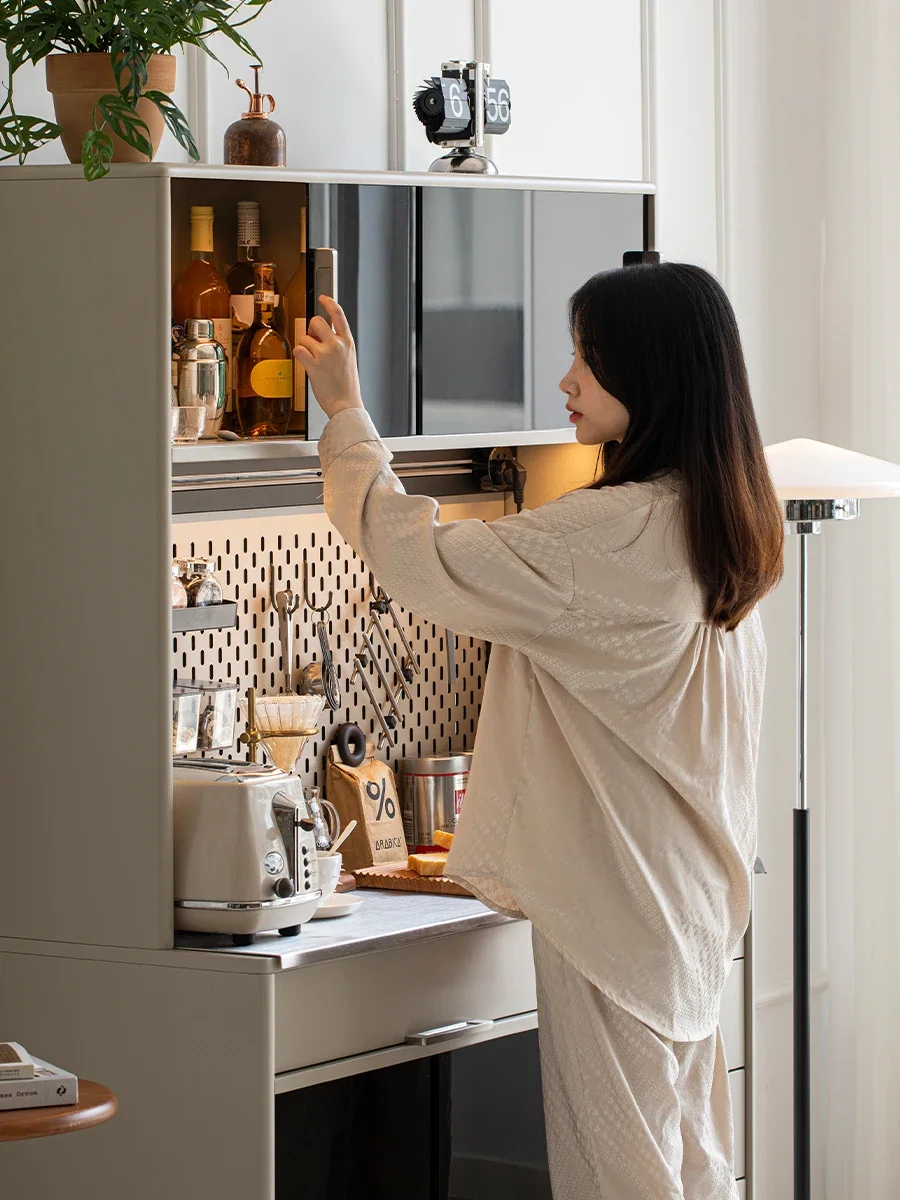 خزائن جانبية فاخرة لتناول الطعام من نورديك لايت، وخزائن، وخزائن النبيذ، وخزائن الشاي الصغيرة #5