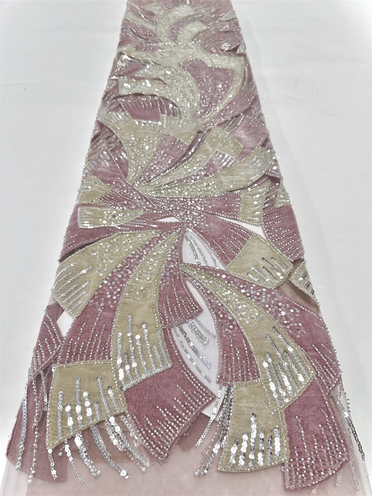 高級アフリカスパンコールビーズレース生地 2025 新高品質新郎ナイジェリアウェディングブライダル刺繍フレンチチュール素材