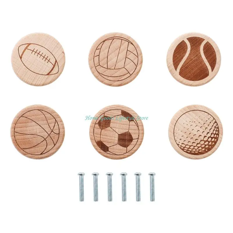 E74E Decorative Beechwood Drawer Knob Fun Animal Pattern Cabinet Handle for Modern Furniture Upgrades