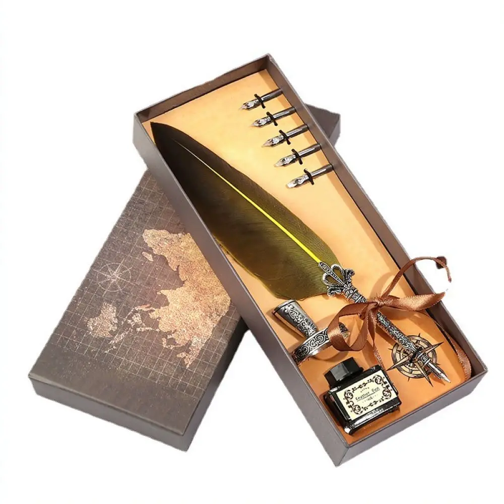 Retro Feather Quill Dip Pen Se - Writing Tools 评论和价格