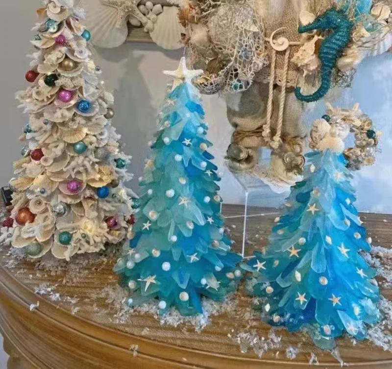 Christmas Tree Window Emerald Resin Ornaments Gifts Ornaments Home Decoration Holiday Party Supplies Arbolitos De Navidad