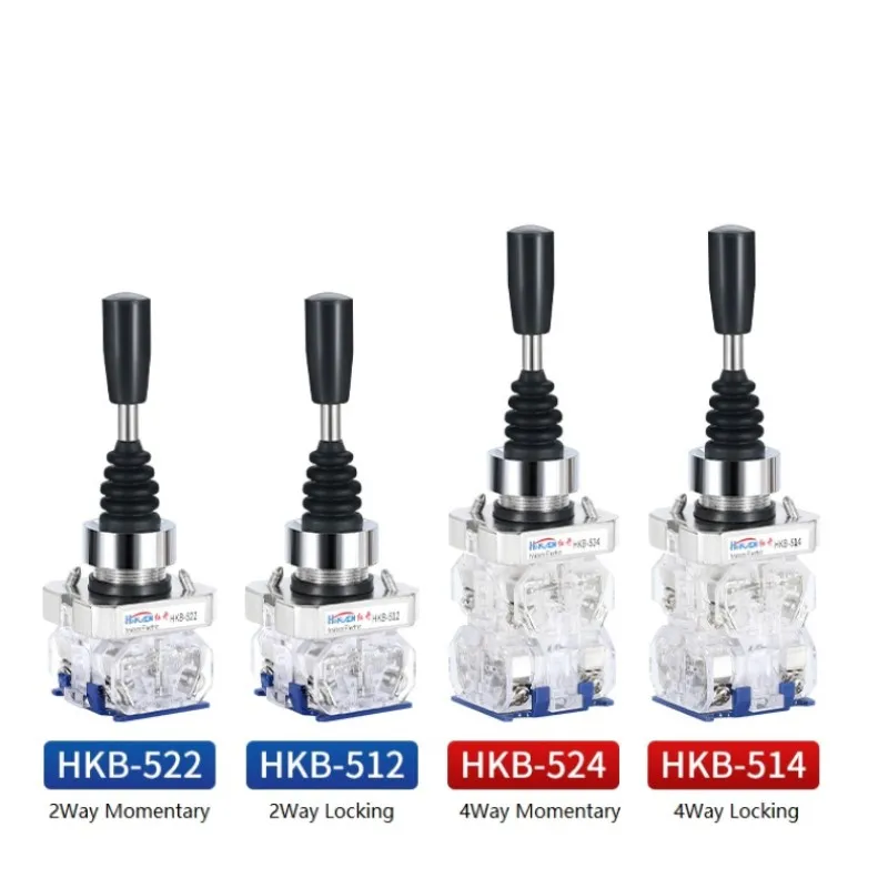 HKB-522/524 22mm 2Way 4Way Reset Momentary Monolever Joystick Switch Industrial Cross Controller CE Certified 2NO 4NO