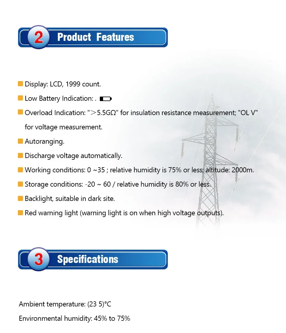 UNI-T Insulation Resistance Tester UT501A Megohmmeter 1000V Professional Digital Ohmmeter