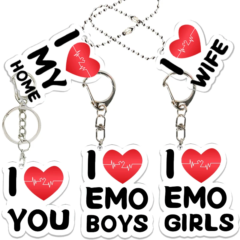 

New Letter Acrylc Keychain Fashion I Love Me You Boys Girls Printed Creative Accessories Bag Pendant Jewelry Charm Gifts Decor