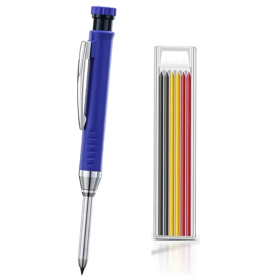 Solide timmermanspotloodset Houtbewerkingsgereedschap Vulpotlood 5-kleuren Navulling Bouw Job Tools Timmerwerk Markering Kraspen