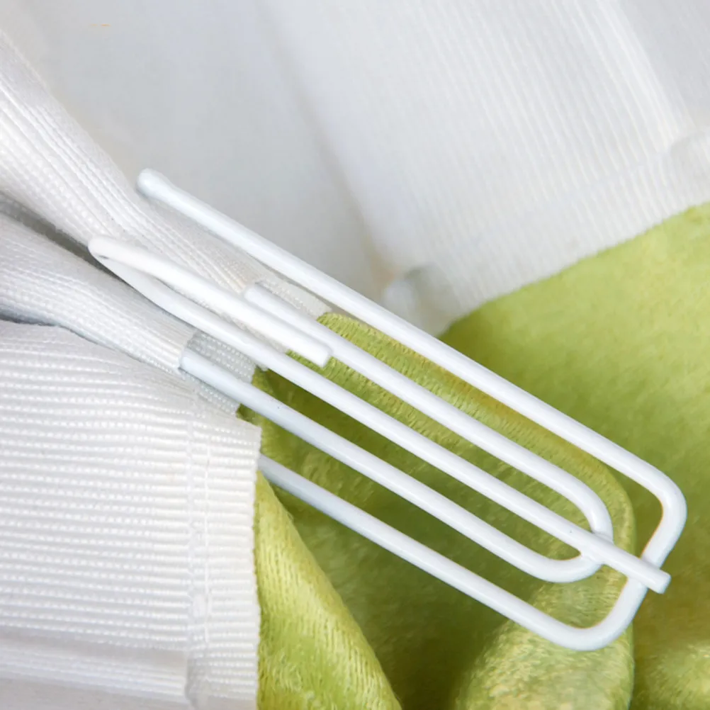 15Pcs Drapery Curtain Hooks Metal Four Fork Clasps for Pinch Pleat Buckram Heading Tape Hanging Systems Drape Curtain Hooks