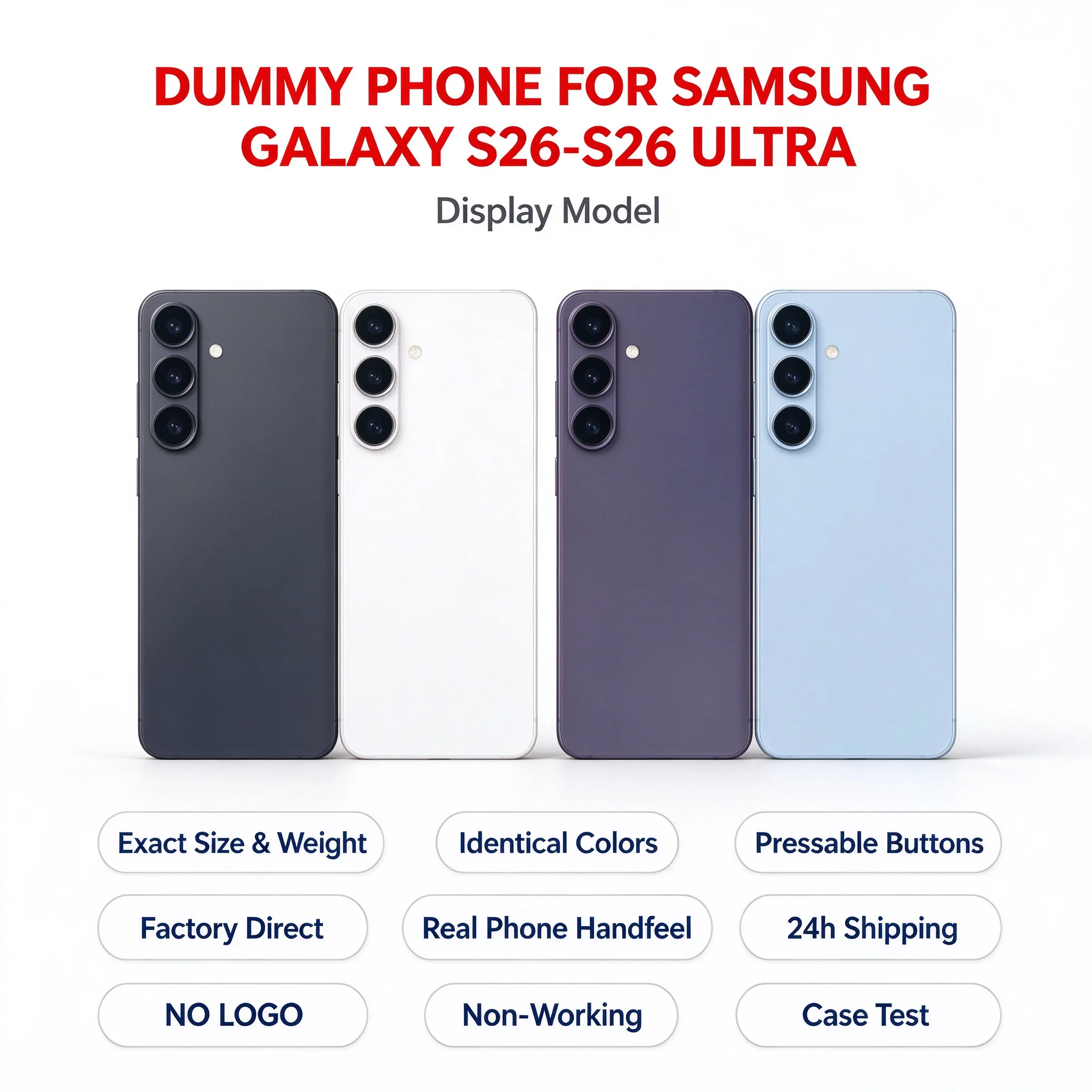 New Mockup Dummy Phone Non-working Demo Replica For Samsung Galaxy S26 Display Model For Photography Shooting