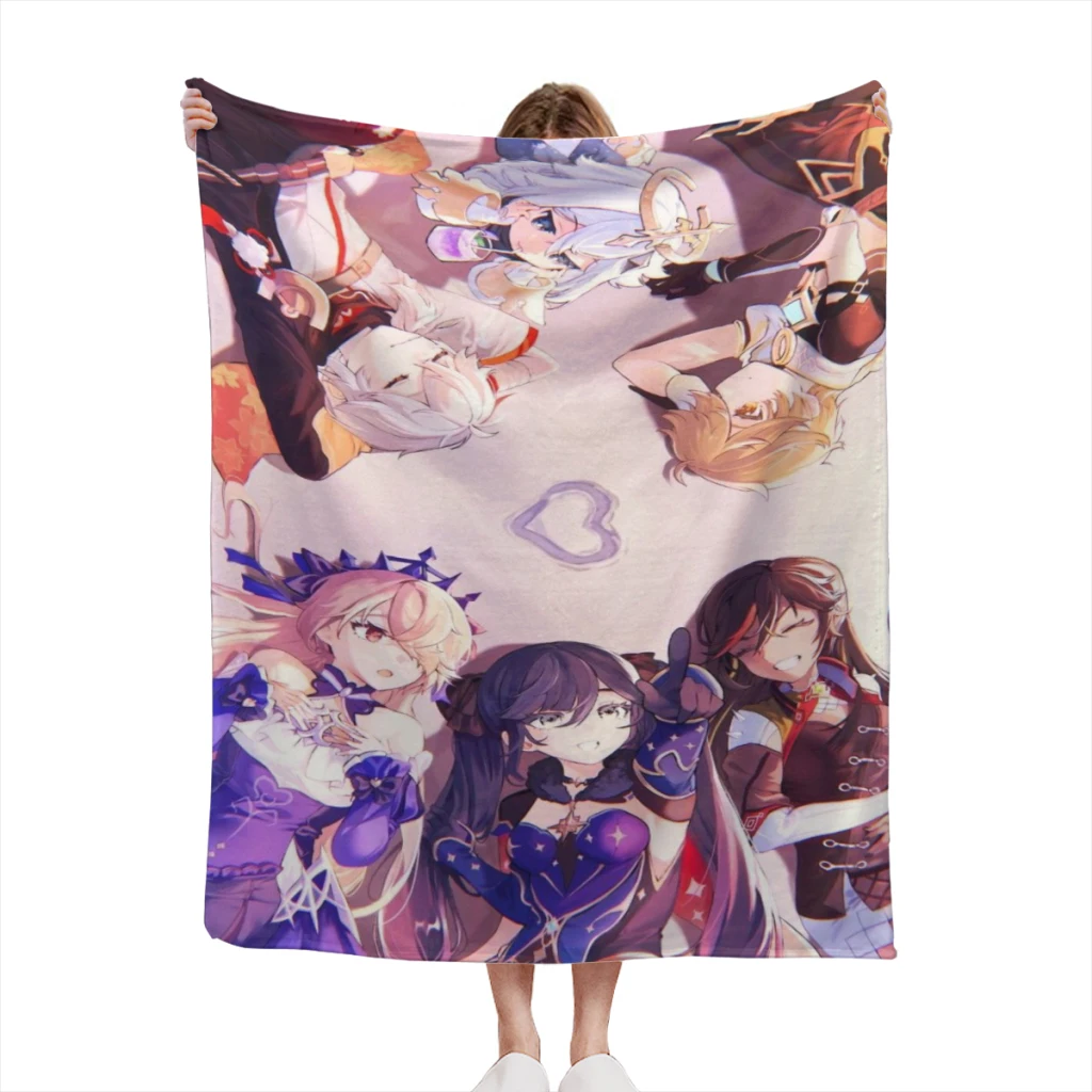 

The Hottest Games Genshin Impact Launch Thin Blanket Fluffy Soft Bedroom Decor Sofa Blankets Comforter Home Decoration Summer