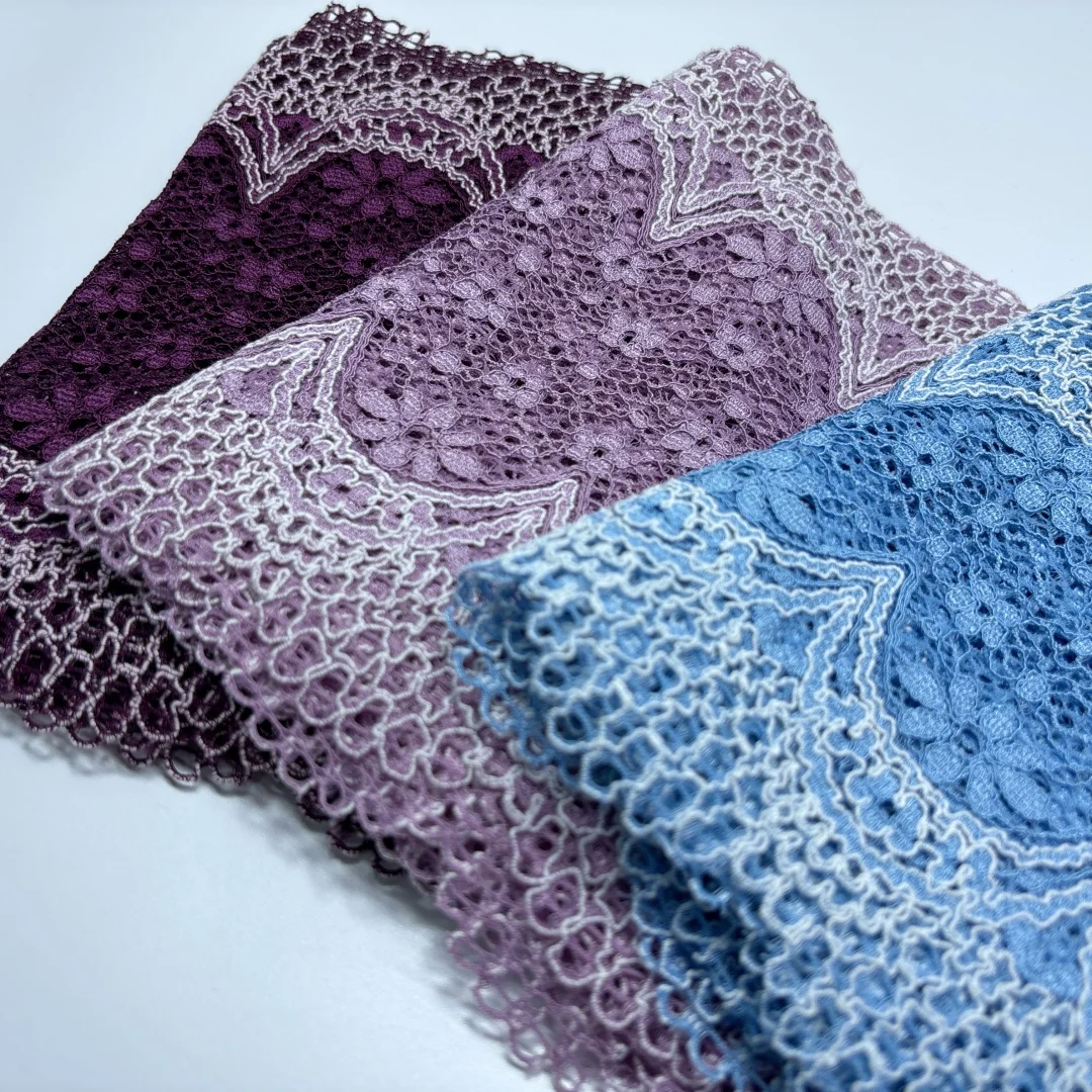 

Scalloped Two Tone Elastic Lace Trim DIY Lingerie Sewing Lace Fabrics Hollow-Out Stretch Lace for Bra Accessories Needle Work