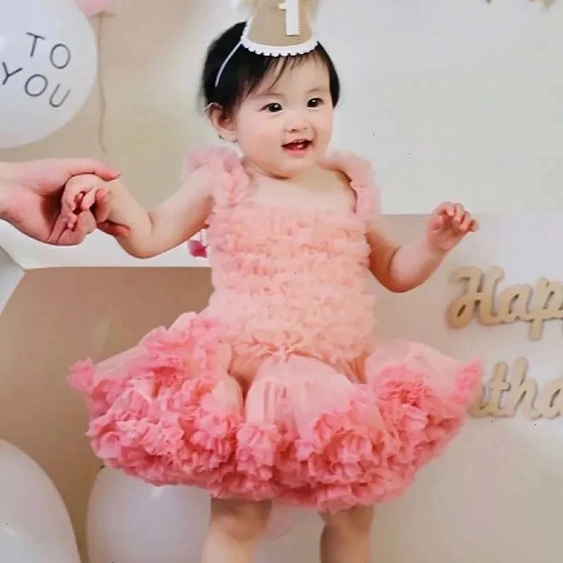 2 5 7 Years Toddler Baby tutu Dress Little Children Summer Princess Party Dresses for Girls Pink Sleeveless Dress Outfits