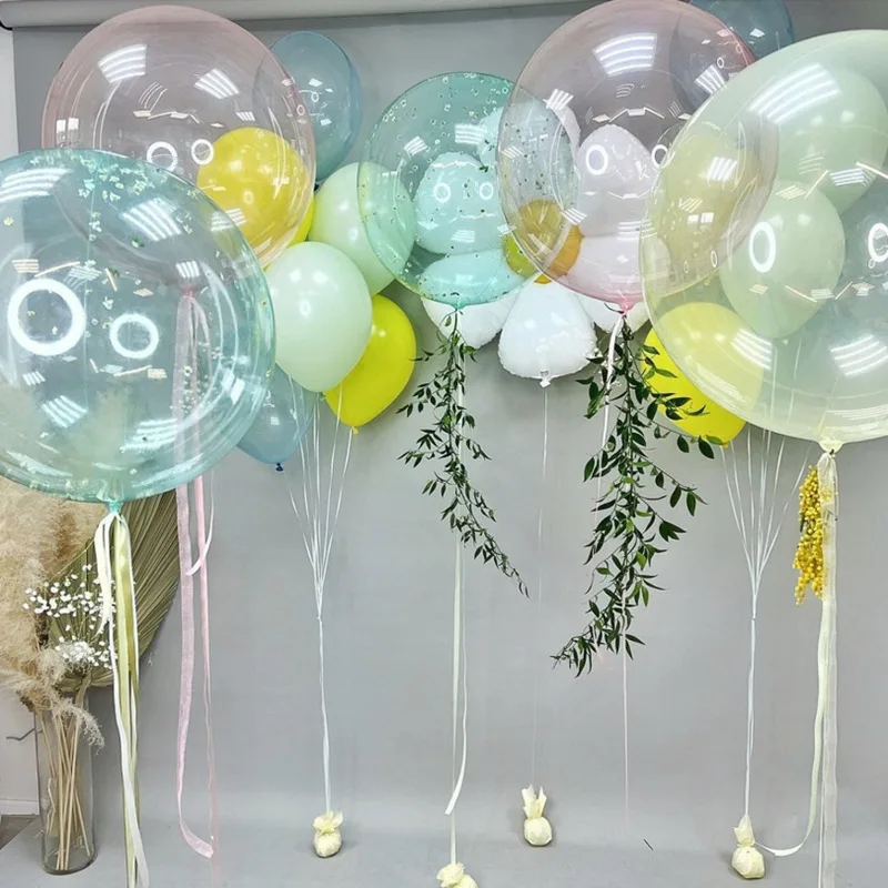 5PCS Colorful Crystal Bobo Balloon Balloon Birthday Party Decorations Wedding Valentine\'s Day Christmas Party Supplies