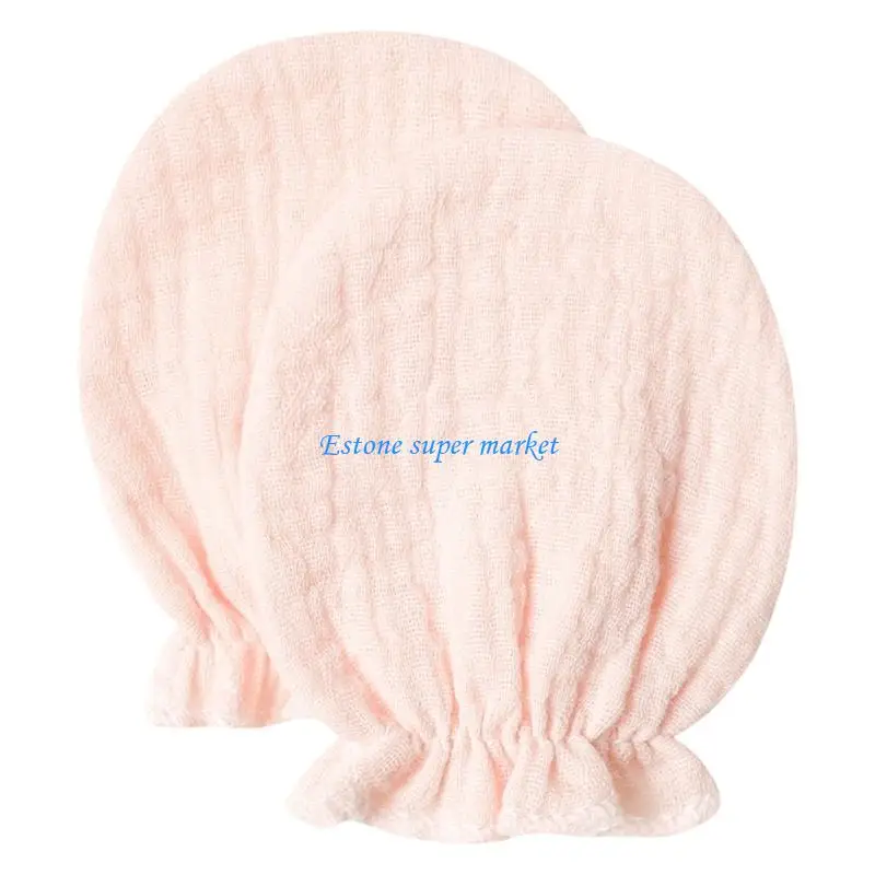 090B 1 Pair Cotton Baby Mittens for 0-6 Month Gentle Protections Against Scratches Elastic Gloves Comfortable Gloves