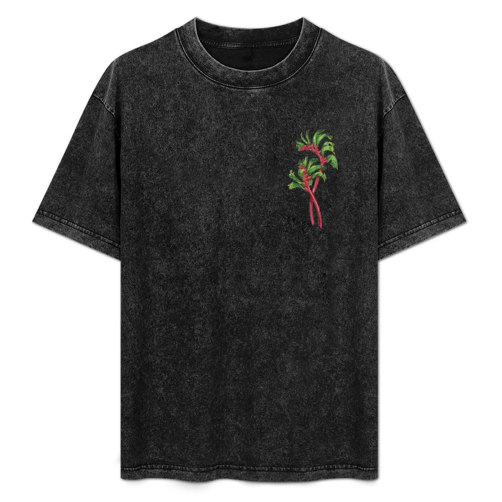 

Red and Gree flowering kangaroo paw T-Shirt man clothes blue archive graphics blacks mens cotton t shirts