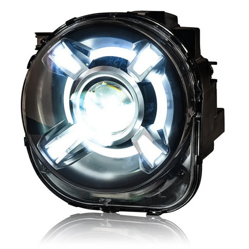 Suitable For 16-21 Jeep Renegade Headlight Assembly Modified High-End HID Bi-Beam Lens Daytime Running Lights