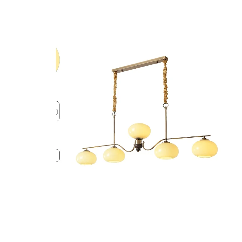 

Люстра для гостиной во французском средневековом стиле, американская простая теплая романтическая спальня, ретро стеклянная лампа из цельного дерева