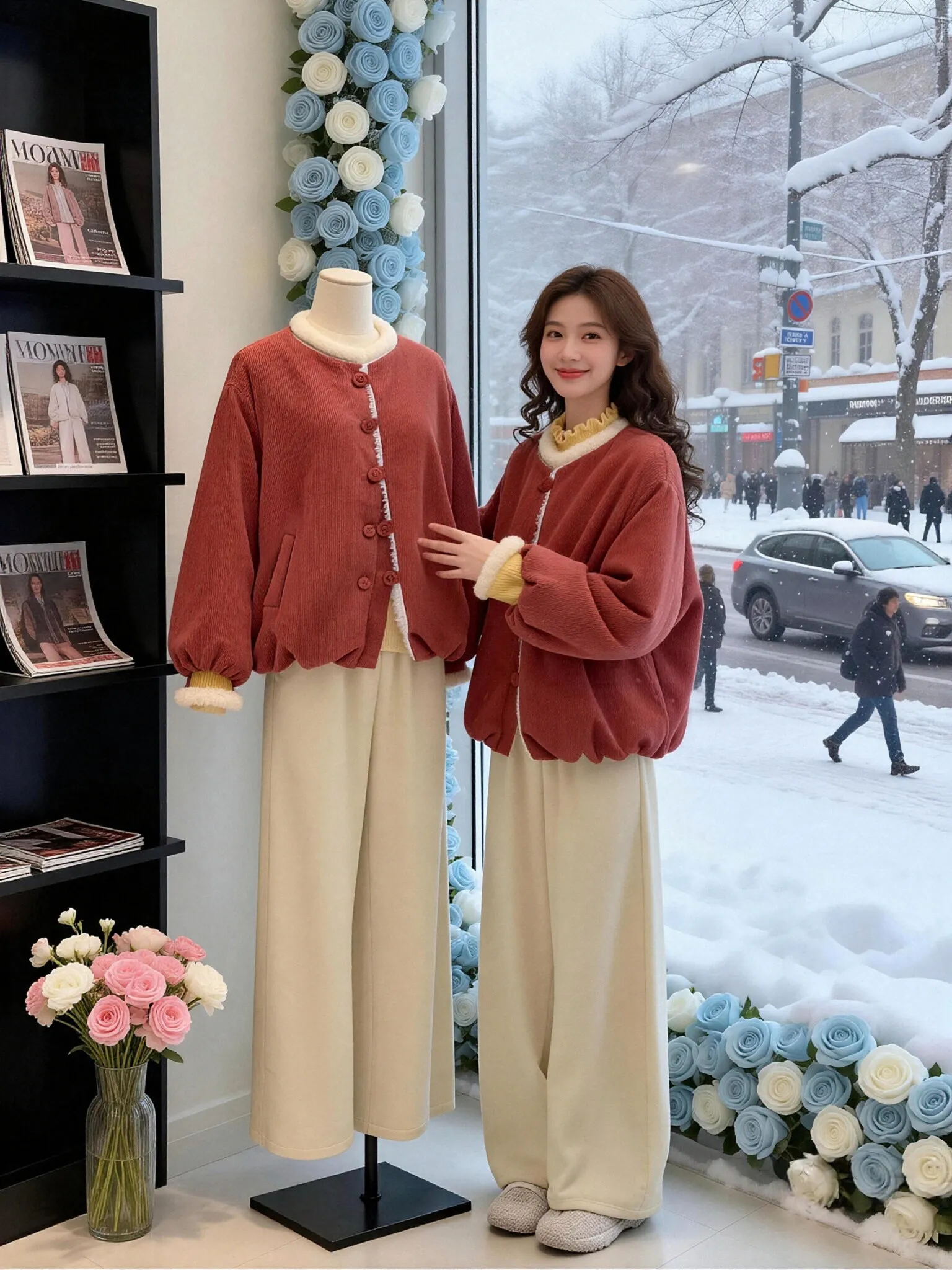 

Модная теплая хлопковая куртка для женщин: свободный крой, круглый вырез, зимнее пальто в корейском стиле, утепленное, с длинными рукавами, короткое.