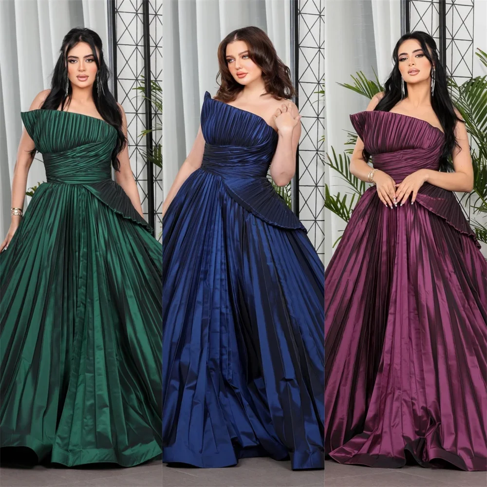 

Customized Saudi Arabia Prom Dress Dearin Asymmetrical Ball Floor Length Open Back Skirts Fold Draped Layered Bespoke Occasion D