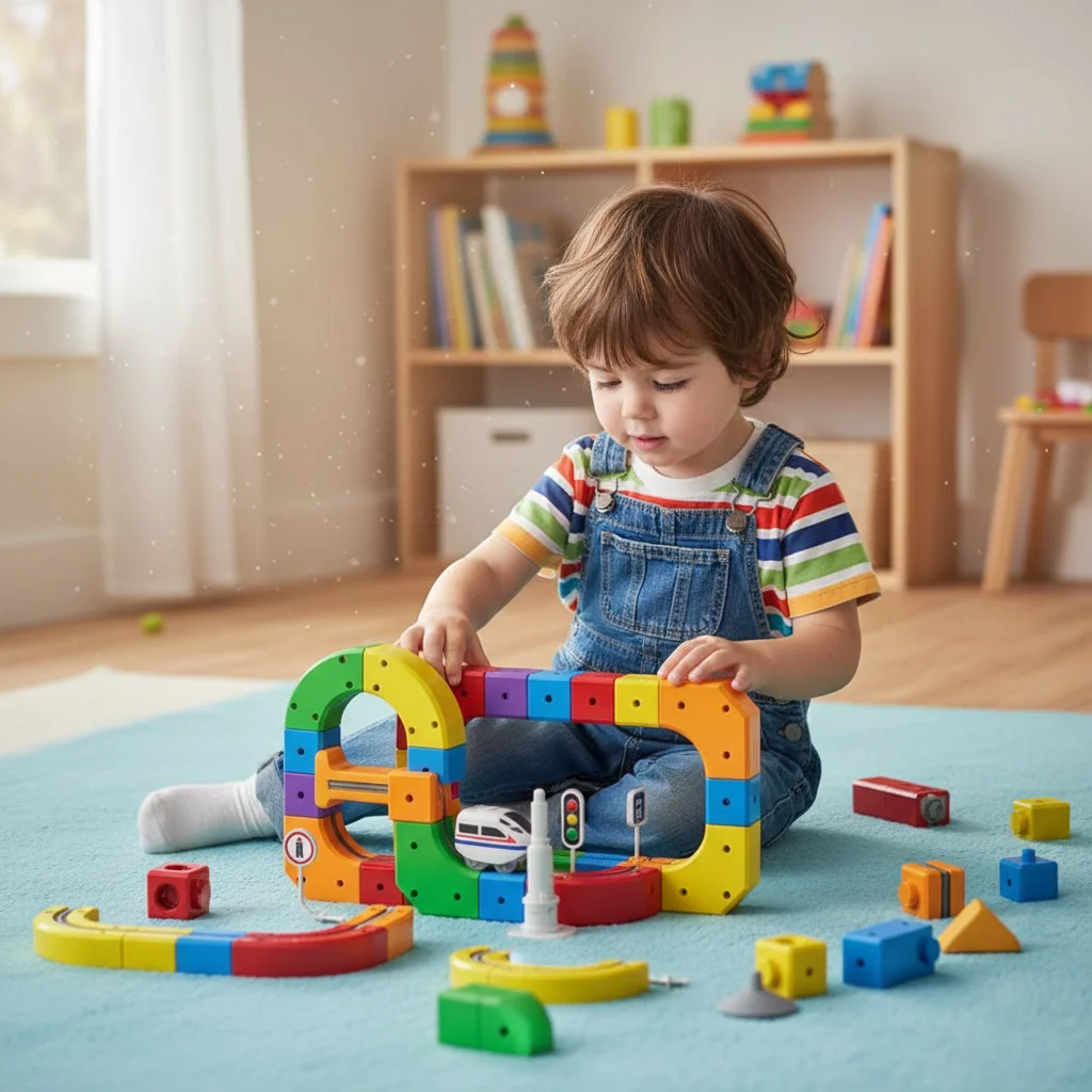 

Children's Puzzle Electromagnetic Suction Cup High-speed Railway Track Cube Boy DIY Magnetic Assembly Toy Christmas Gift