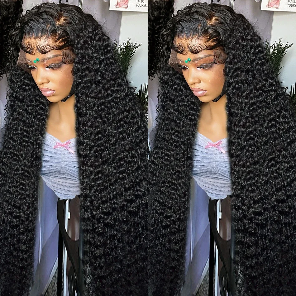 باروكة أمامية فضفاضة بموجة عميقة للنساء ، شعر بشري مجعد ، ماء برازيلي ، 13 × 4 ، 13 × 6 باروكات بدانتيل أمامي عالي الدقة ، وضع Linktowig