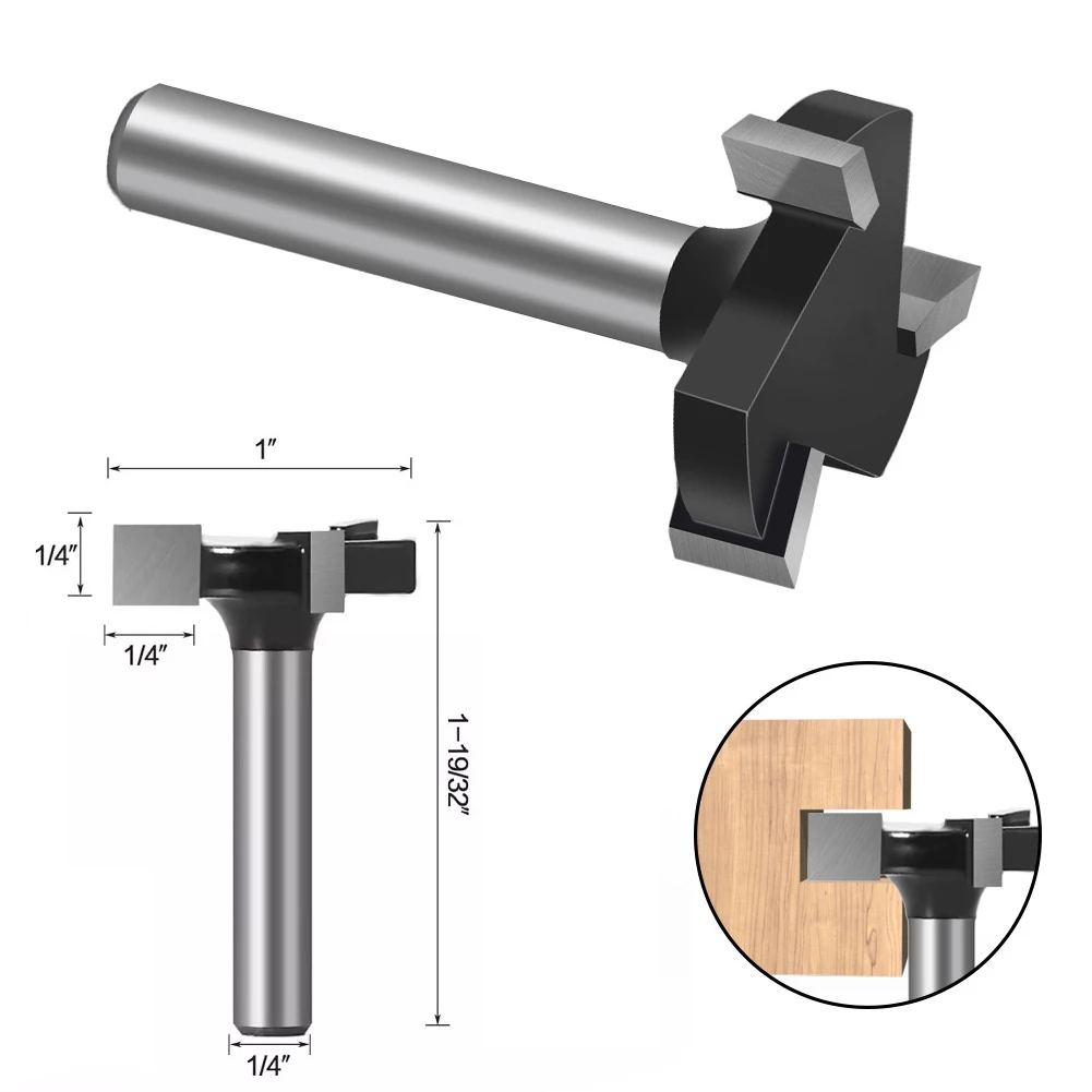 Spoilboard Surfacing Router Bit Tipped Tool Versatile Carbide Tipped 1/4 Inch CNC Spoilboard Surfacing Router Bit