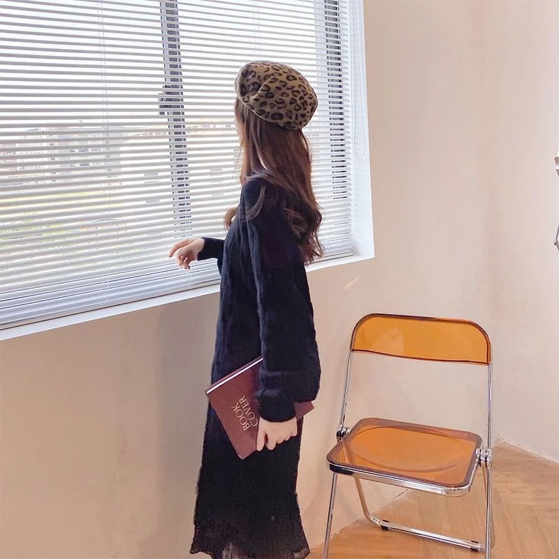 Vestido de punto para mujer, tendencia informal rosa, esencial, fresco, cómodo, ofertas de venta de liquidación, vestidos coreanos de ganchillo para mujer empalmado