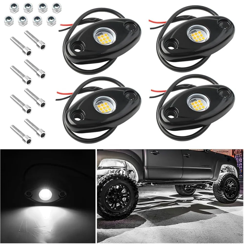 

Rock Lights for Trucks 4 Pods LED Rock Lights IP67 Waterproof Neon Rock Lights Kits for Pickup ATV Off Road SUV
