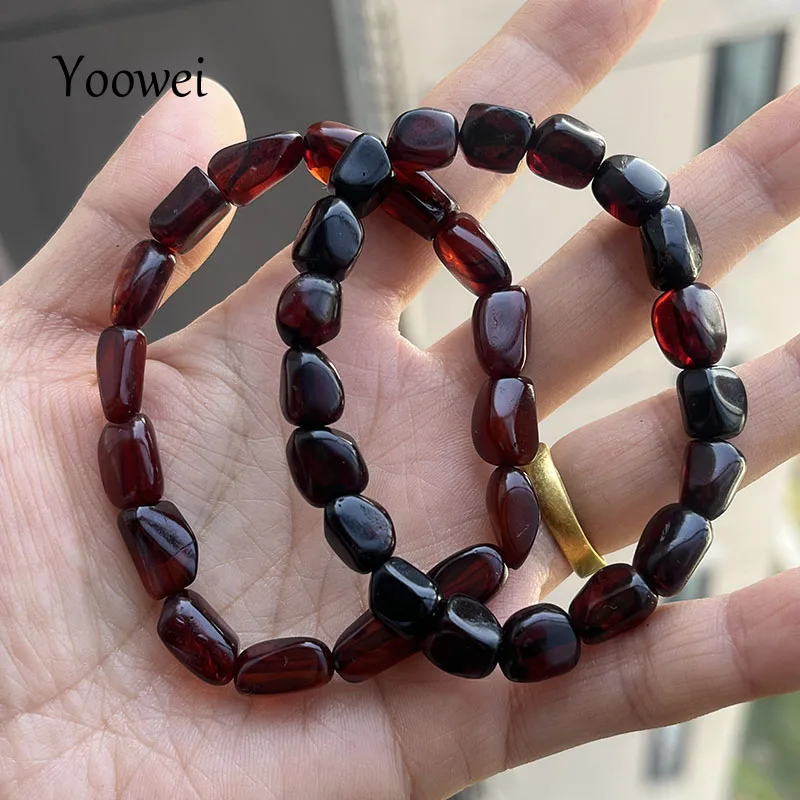 New Cherry Amber Bracelets for Unisex 100% Natural Beads Genuine Baltic Stone Jewelry Suppliers Factory Wholesale-Not Perfect