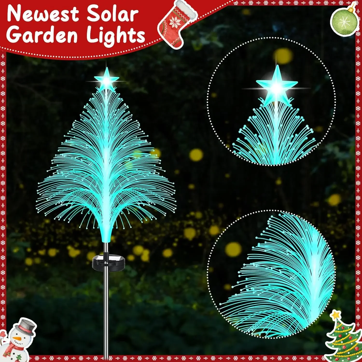 

Solar Christmas Trees Lights Outdoor Garden Lights Waterproof Solar Lights Yard Stake Decor for Pathway Lawn Patio 35/38 inch