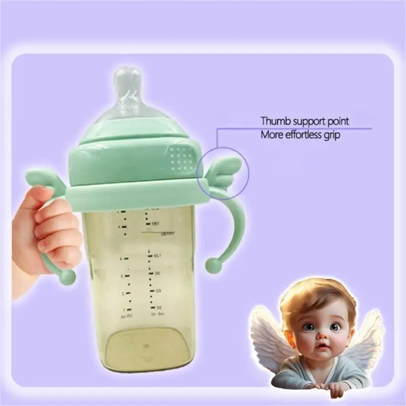 97BE Secure Grip Bottle Handle for Infants Baby, Promotes Drinking Replacement Milk Drinking Bottle Grip for Hegen