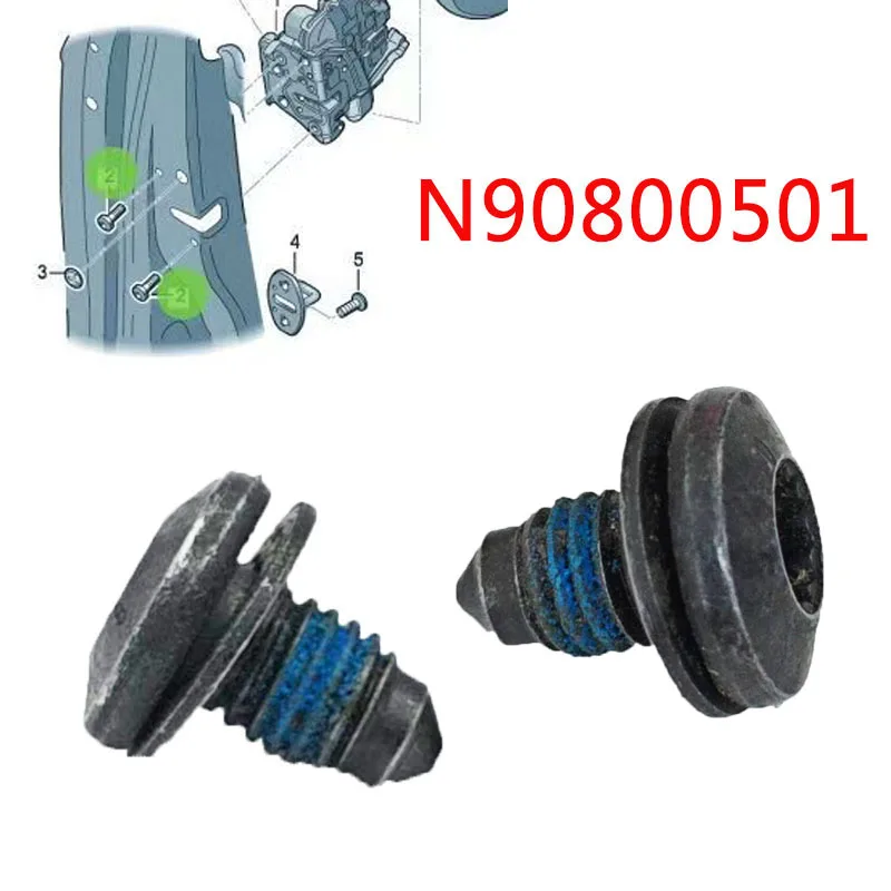 Atuador de fechadura de porta, 2 peças, parafuso para vw polo passat golf jetta para audi a4 a6 rs6 a8 a3 tt rs4 n90800501 m8x14 peças de carro