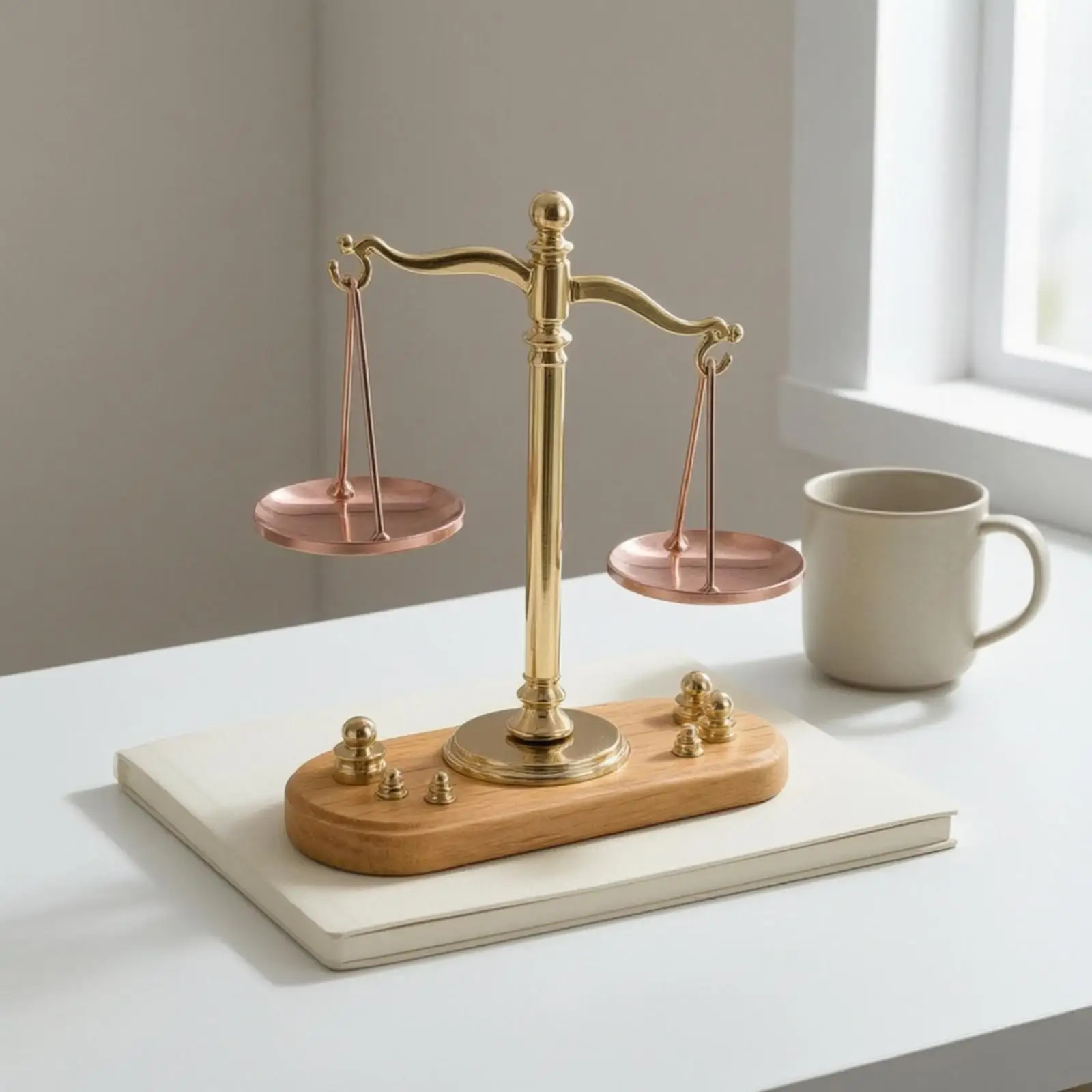 Iron Wood Miniature Balance Scale Vintage Decor for Miniature Things Dollhouse Miniature Accessories Craft Scene Tabletop Prop