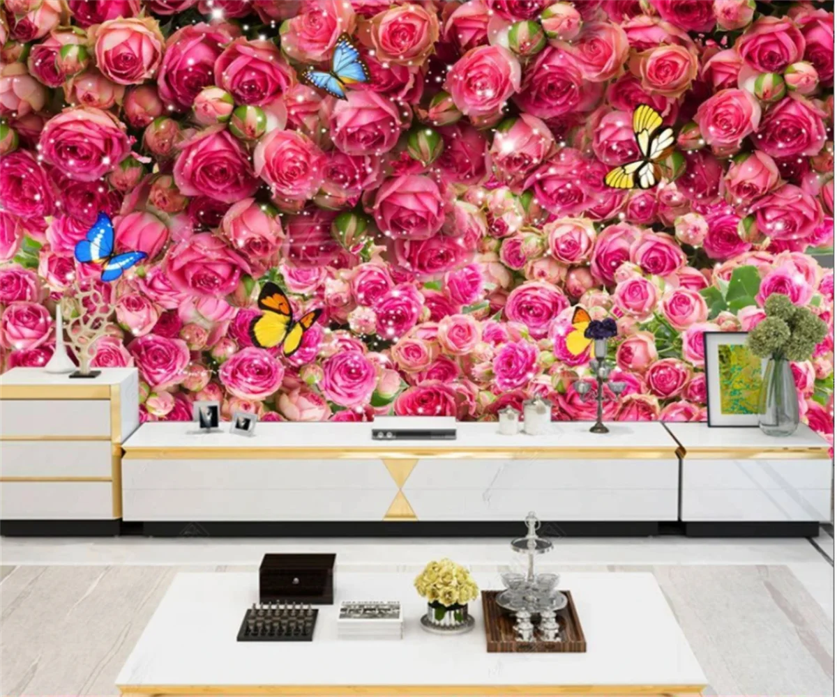Custom wallpaper photo flower sea garden flower roses TV background wall murals living room bedroom home decoration 3d wallpaper