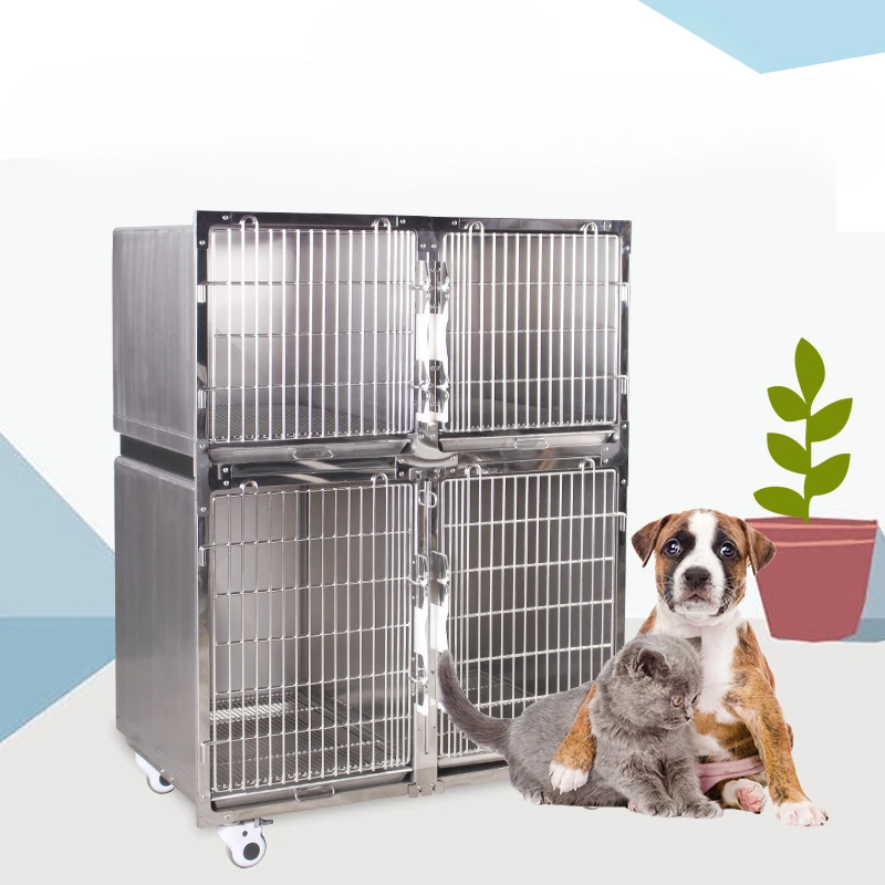 

Pet Cat Hospital Cage Female Oxygen Breeding Cage Dog Constant Temperature Double-Layer Stainless Steel Foster Universal