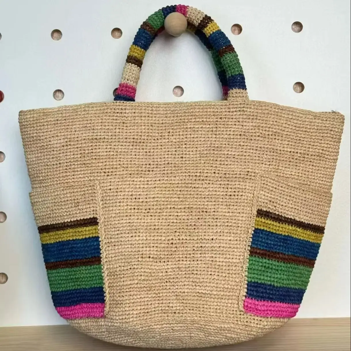 

Large Capacity Raffia Grass Woven Tote Straw Bag New Color Outer Women's Seaside Vacation Beach Bag
