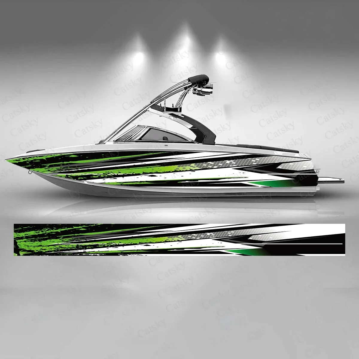 Mixed Color Lines Geometry Interweave Charming Boat Sticker Vinyl Ship Pontoon Deck Boat Fishing Decorative Pontoon Boats Decal