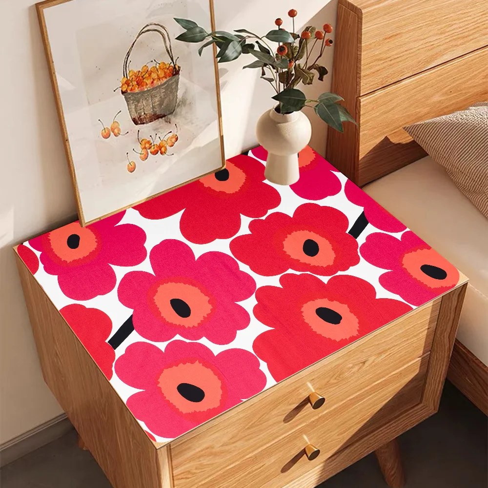 Marimekko-U-Unikko Flowers Table Drain Pad Tabletop Absorbent Draining Mat Tableware Mats Placemats for Table Decor