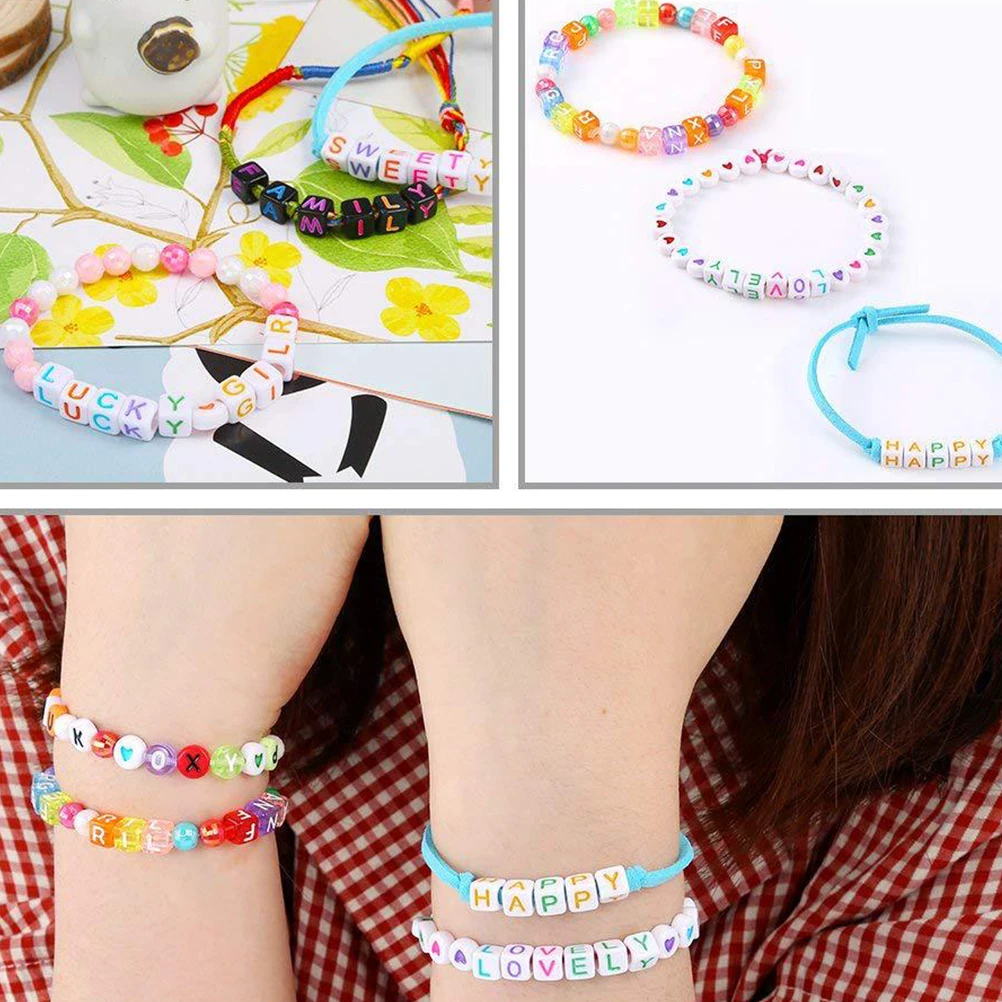 1300pcs Alphabet Beads Colorful Acrylic Craft Beads For Kids Diy Jewelry Making Set Beading Kit Children Toddler Learning