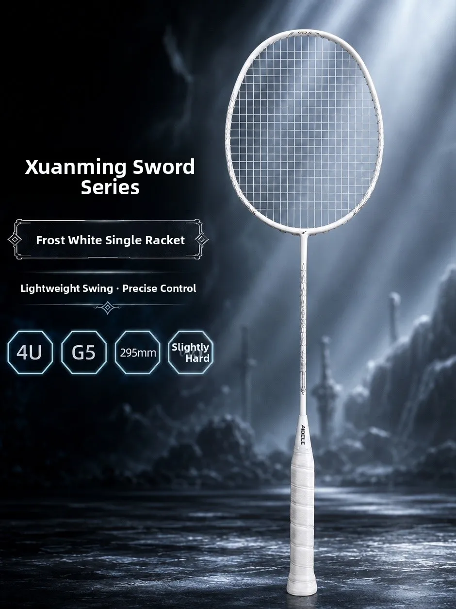 racchetta-da-badminton-adler-full-carbon-4u-per-giocatori-intermedi-backcourt-heavy-kill-allenamento-amatoriale-rigidita-media-smasher