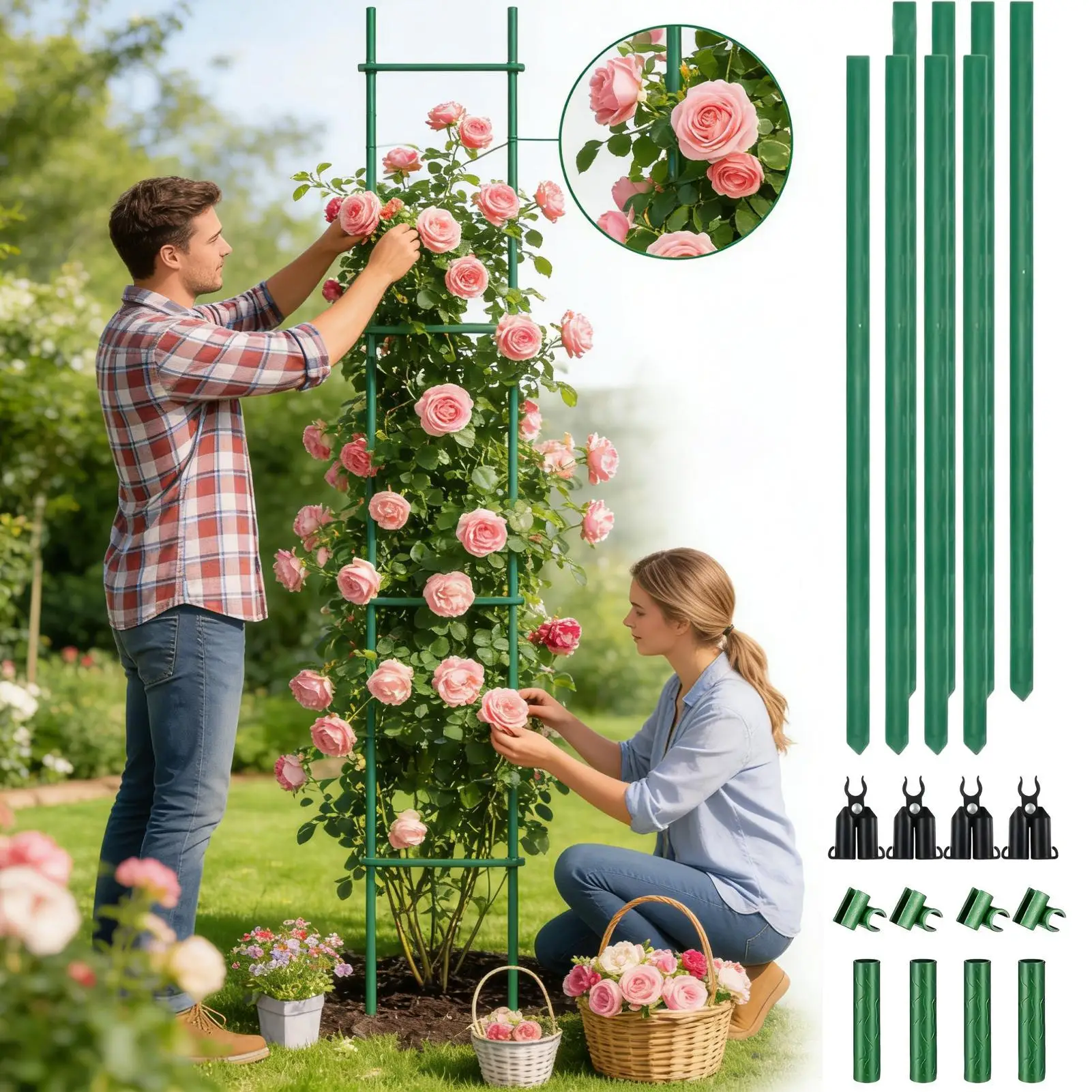 

Регулируемая многоразовая всепогодная опора для растений: подпорка для стеблей огурцов, томатов, гороха, фруктов и овощей