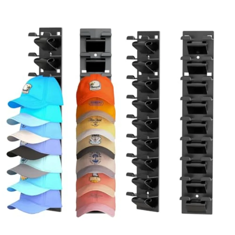 

Набор из 4-х настенных органайзеров для бейсболок, вмещает до 36 шляп, настенная подставка для демонстрации головных уборов, держатель для бейсболок.