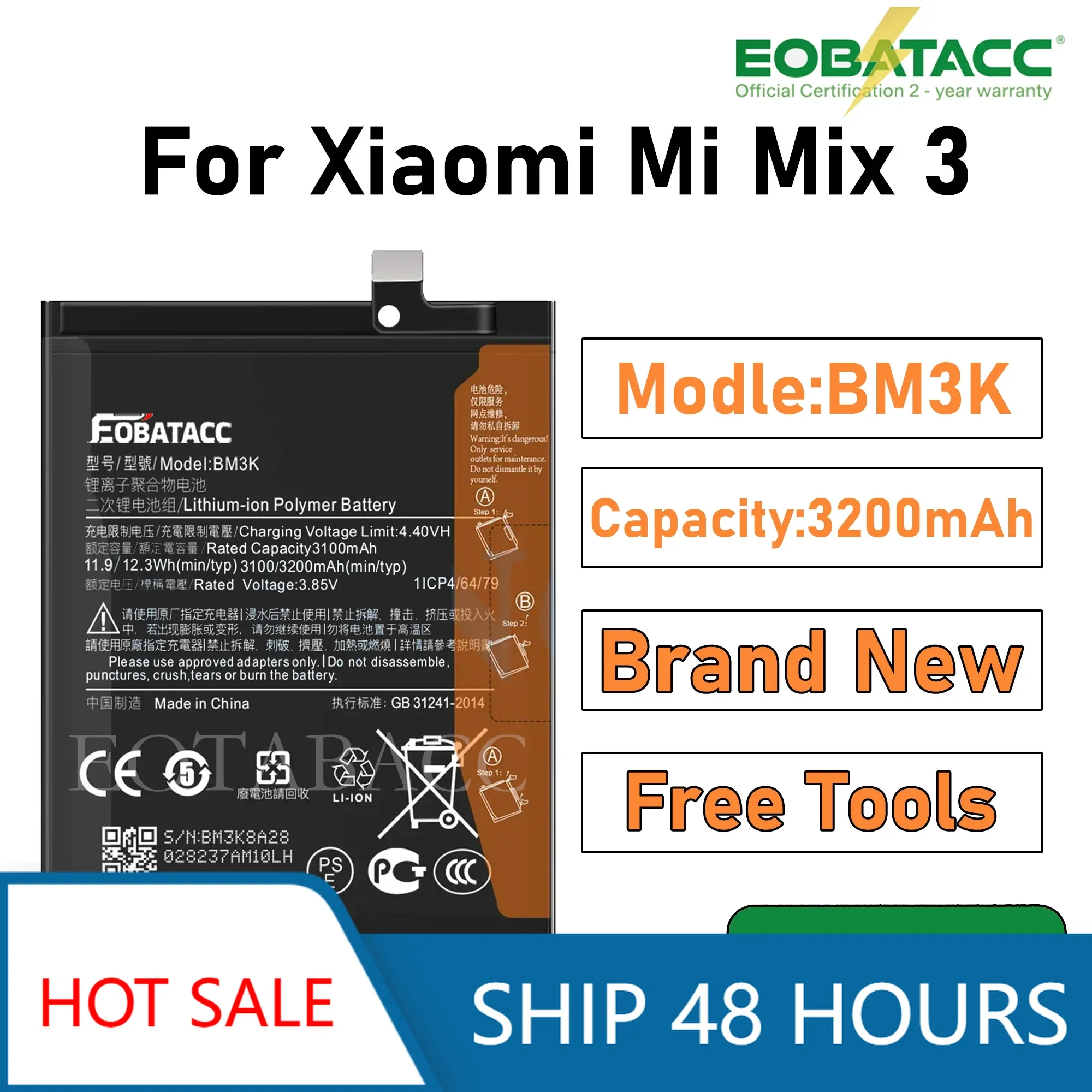 2025 Years Xiao Mi Original Battery BM3K For Xiaomi Mix3 3200mAh Phone Battery Bateria Fast Shipping