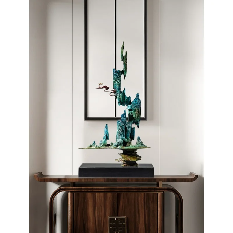 Qingyun Straight Up Copper Ornament Crafts Hotel Clubhouse Villa Tea House Home Living Room Entrance Decoration