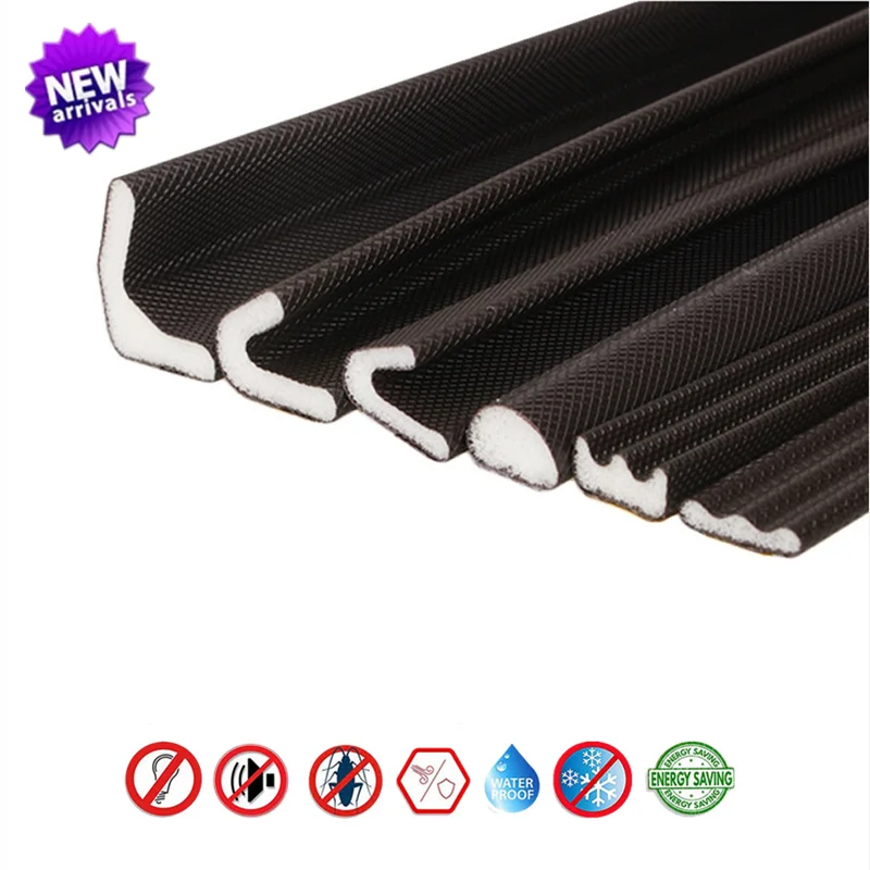 6M Multi-Type Self Adhesive Soundproof Foam Door Window Sealing Strips weather stripping Seal Gap Filler Tapes Seal Strip