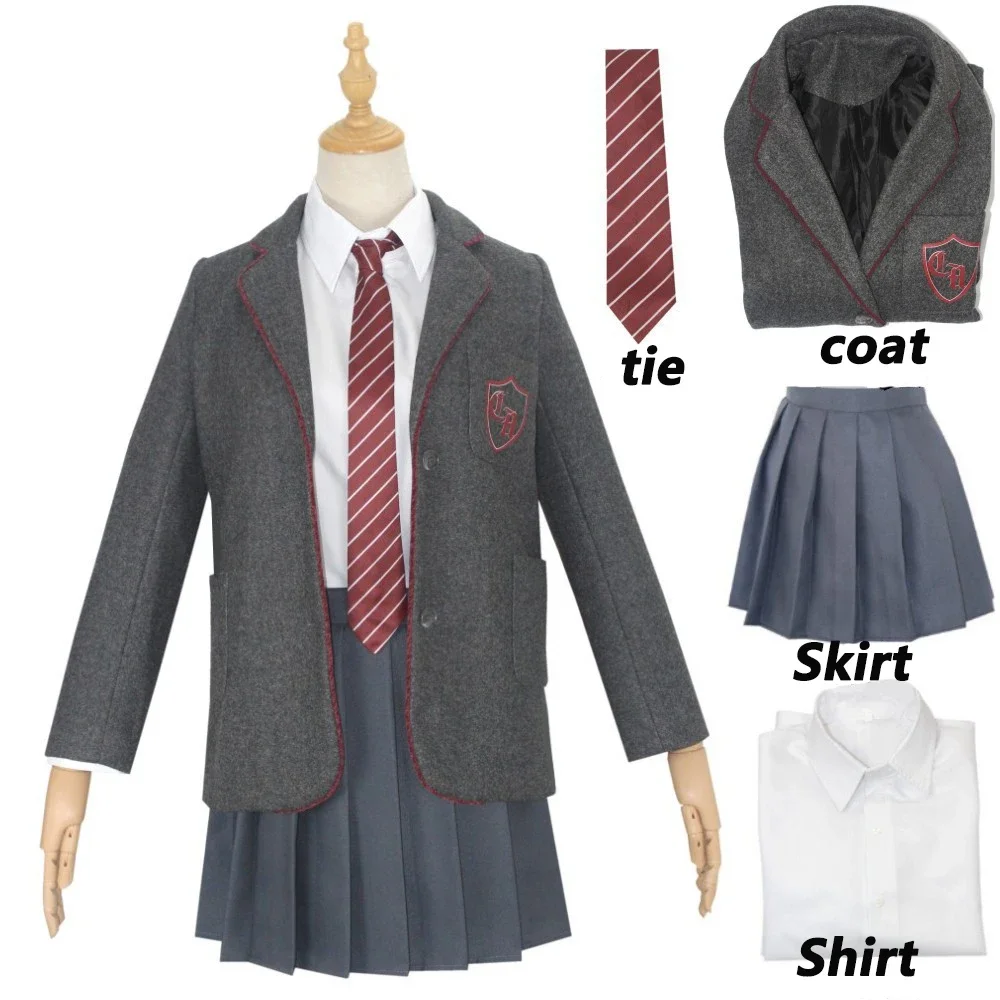 Movie Matilda Cosplay Costume School Uniform Coat Skirt Tie Roald Dahl’s Matilda Cosplay Halloween School Suits for Kids Girls