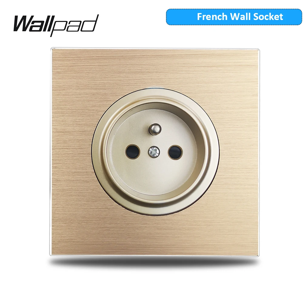 Wallpad gouden wandlichtschakelaar met ronde LED-nachtlampknop 1 2 3 4-voudig geborsteld aluminium metalen paneel, dimmer