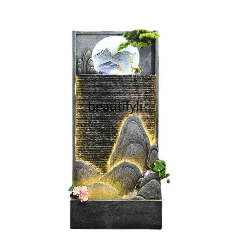 

Water Curtain Wall Water Screen Landscape Rockery Fountain Decoration Floor Entrance Lucky Decoration