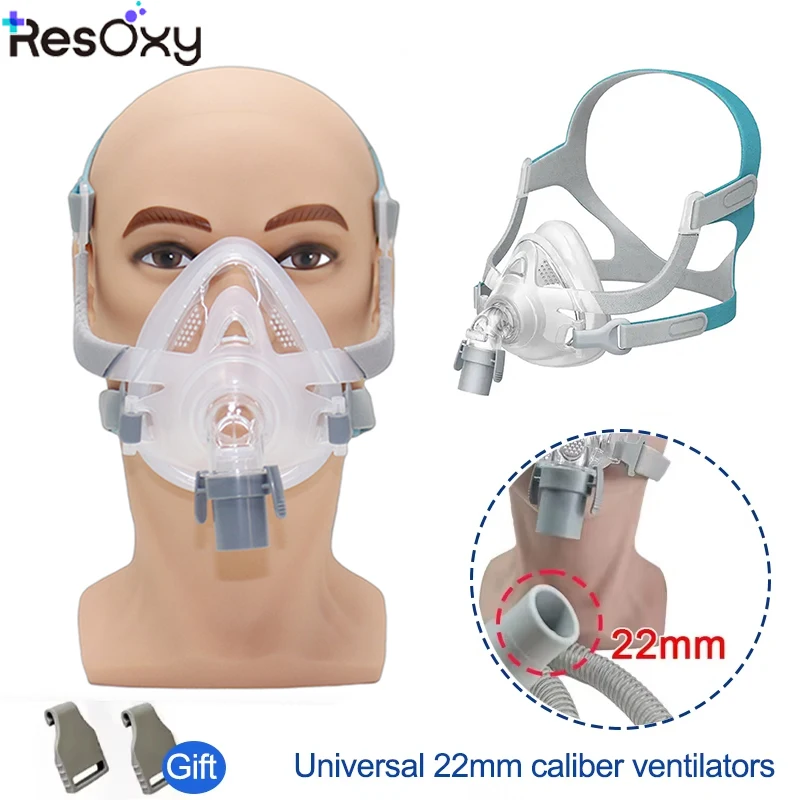 resoxy-cpap-いびき防止フルフェイスマスク-シリコンヘッドバンド付き-睡眠時無呼吸症候群用-ユニバーサル医療用cpapマスク-オートcpap-apap-bipap対応