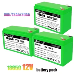 18650 Lithium Battery Pack 12V 20Ah 12Ah 6Ah Built-in BMS 30A Solar Electric Vehicle Li-ion Electric Lighting Outdoor Battery