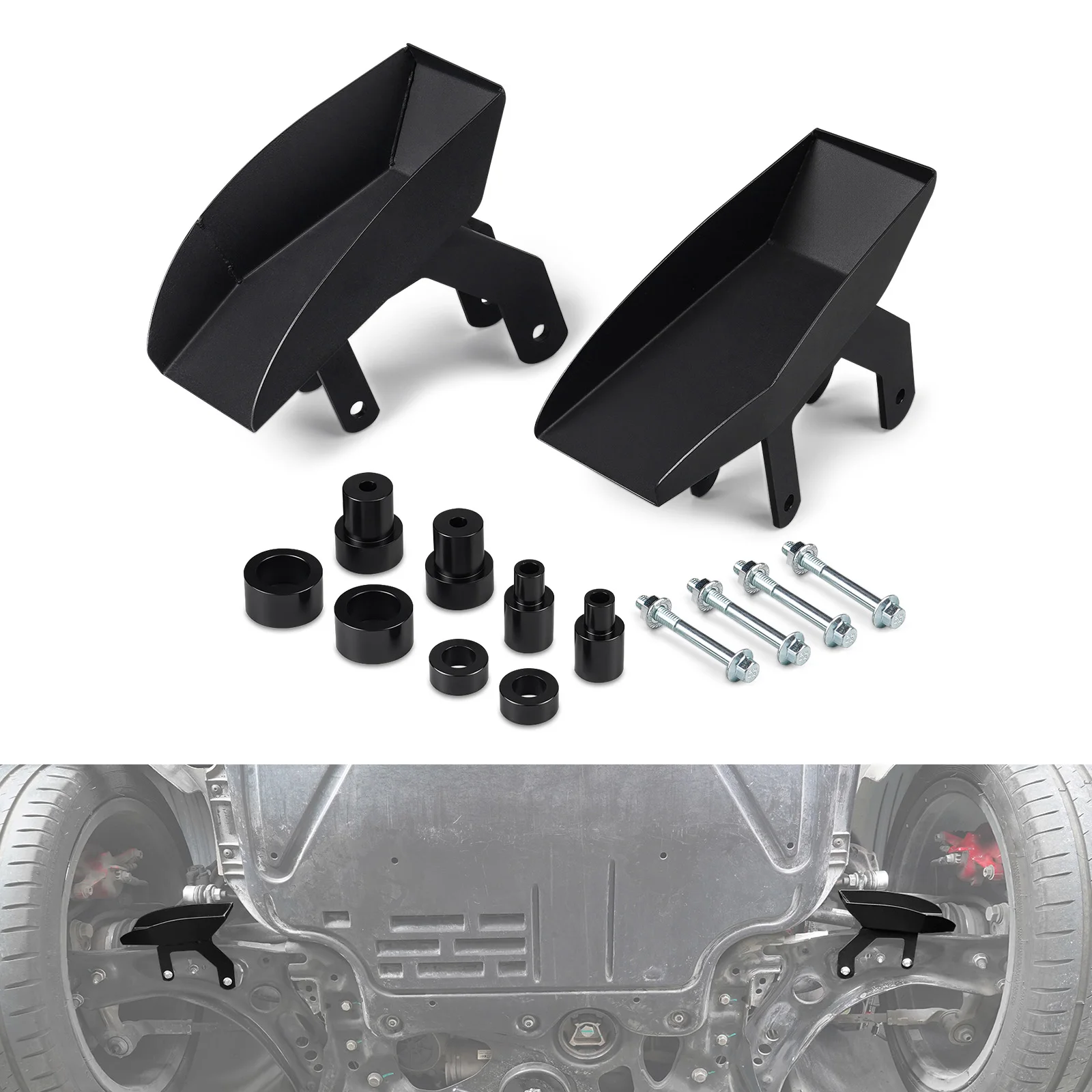 BEVINSEE Metal Brake Cooling Deflectors fit for VW for Golf MK7 2015-2021, for Golf GTI 2015-2021, for Golf R 2015-2019