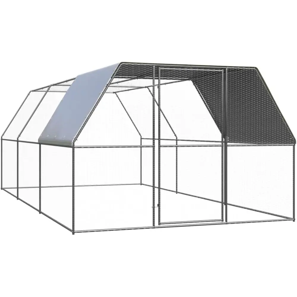 

Курятник CHARMMA из оцинкованной стали (серебристый и серо-серый) с полиэтиленом, идеально подходит для разведения мелких животных и вольеров